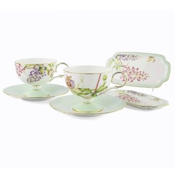 Happily 6 Parça 2li Çay Fincanı Seti 220cc