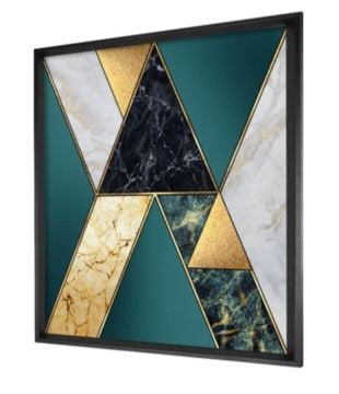 100cmx100cm Siyah Çerçeveli Geometrik Tablo