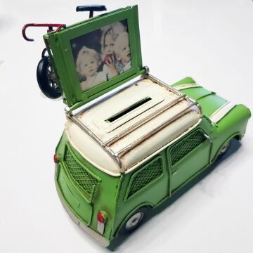 Mini Cooper Metal Yeşil Çerçeve Ve Kumbara