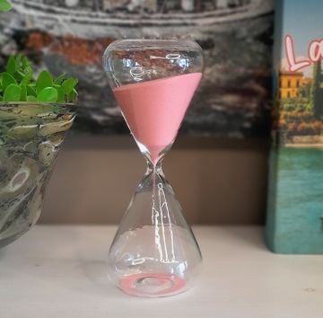 Cam Kum Saati Pembe Küçük Boy