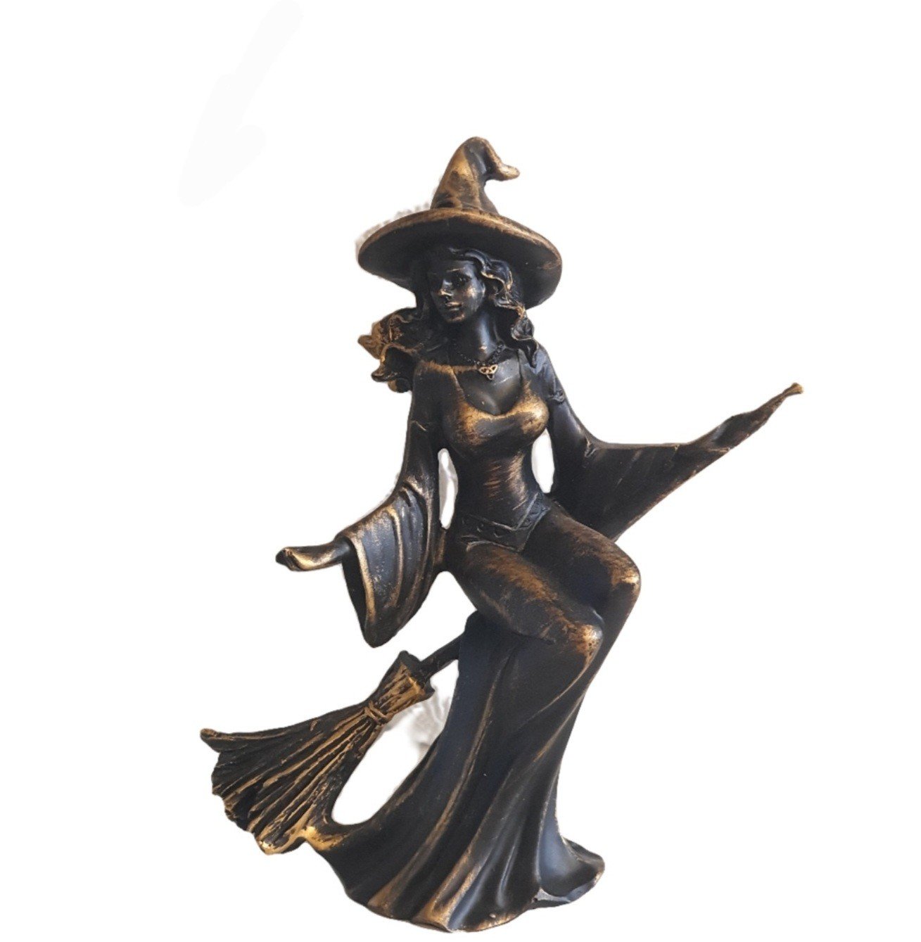 Süpürgeli Tatlı Cadı Biblo Siyah 20cm