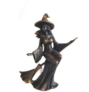 Süpürgeli Tatlı Cadı Biblo Siyah 20cm