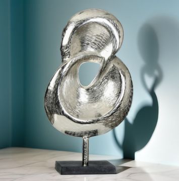 Gümüş Kaideli Metal Dekoratif Obje 47cm