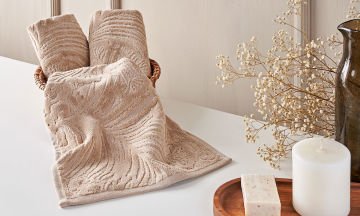 Marie Claire Paris Maya Jakarlı 3'Lü El Havlusu Bej