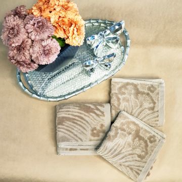 Marie Claire Paris Maya Jakarlı 3'Lü El Havlusu Bej