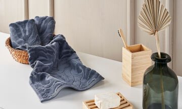 Marie Claire Paris Victoria Jakarlı 3'Lü El Havlusu Antrasit