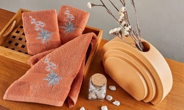 Marie Claire Paris Micro Petra 3'Lü El Havlusu Kiremit