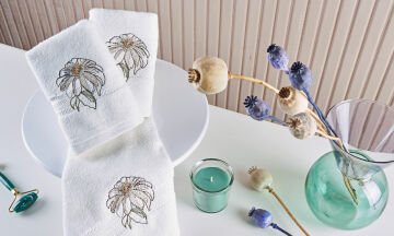 Marie Claire Paris Micro Flora 3'Lü El Havlusu Kırık Beyaz