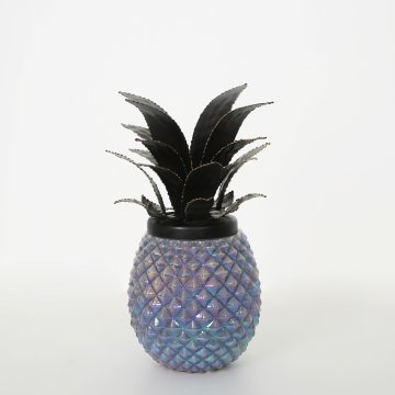 Cam Ananas Dekoratif Obje Büyük Boy