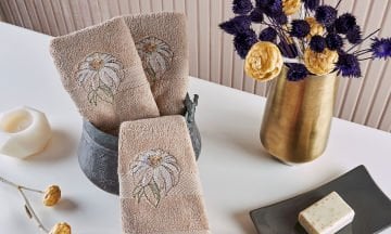 Marie Claire Paris Micro Flora 3'Lü El Havlusu Bej