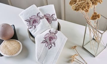 Marie Claire Paris Micro Fiorella 3'Lü El Havlusu Kırık Beyaz