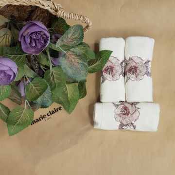 Marie Claire Paris Micro Fiorella 3'Lü El Havlusu Kırık Beyaz