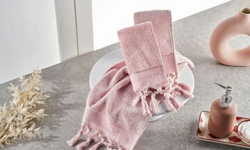 Marie Claire Terra Saçak Bağlama 3'Lü El Havlusu Pudra