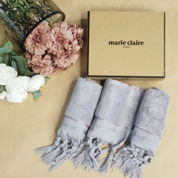 Marie Claire Terra Saçak Bağlama 3'Lü El Havlusu Lila