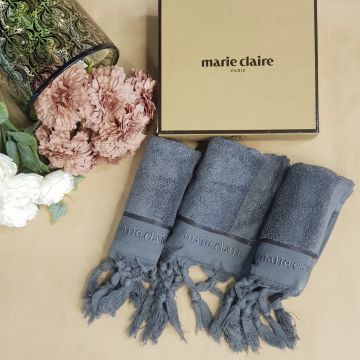 Marie Claire Terra Saçak Bağlama 3'Lü El Havlusu Antrasit