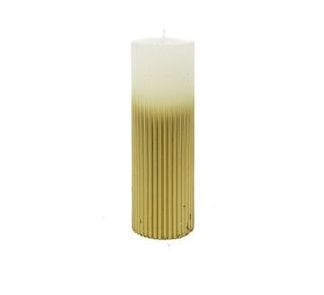 Gold Beyaz Sütun Mum 15cm