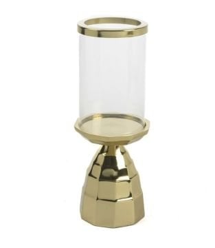Gold Emery Camlı Mumluk 13x33cm
