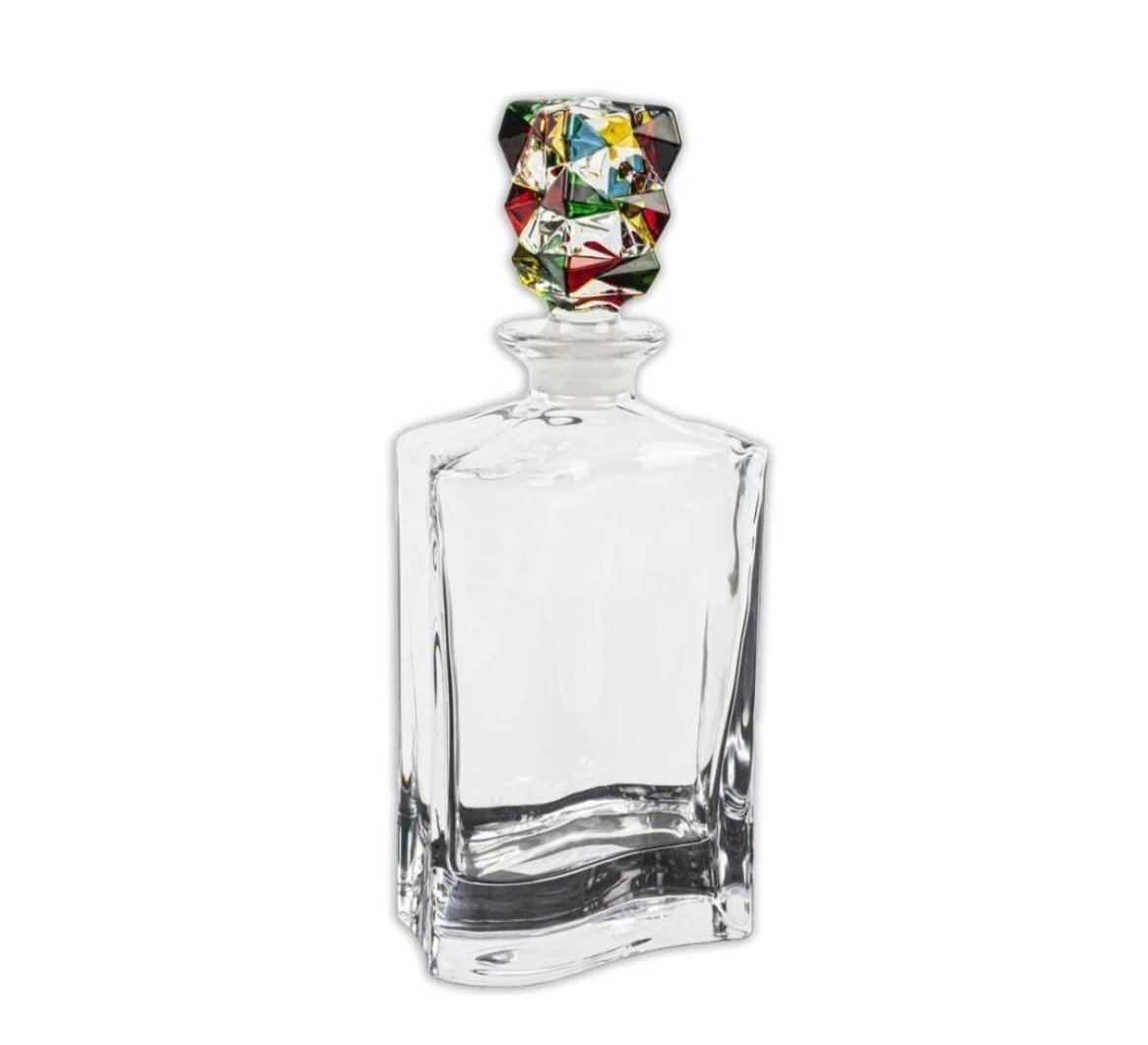 Clear Renkli Cam Şişe Karaf 30cm 800ml
