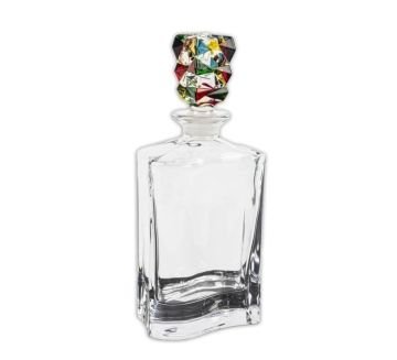 Clear Renkli Cam Şişe Karaf 30cm 800ml