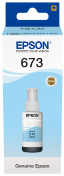 Epson T673 Açık Mavi L800 / L810 / L850 / L1800 için  70 ml Orijinal Mürekkep