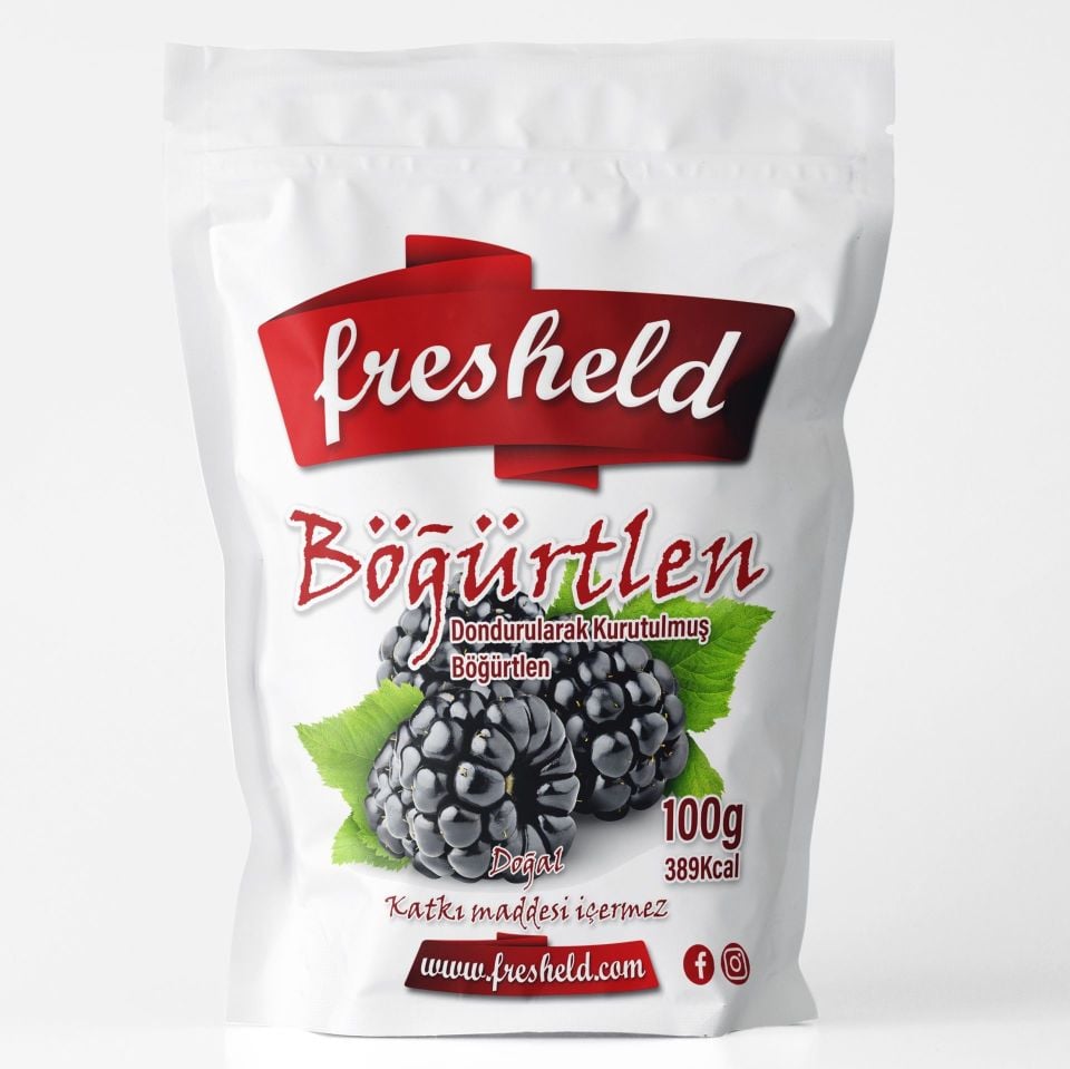 x3 Paket Dondurularak Kurutulmuş Böğürtlen ( Freeze dried ) 100 gr