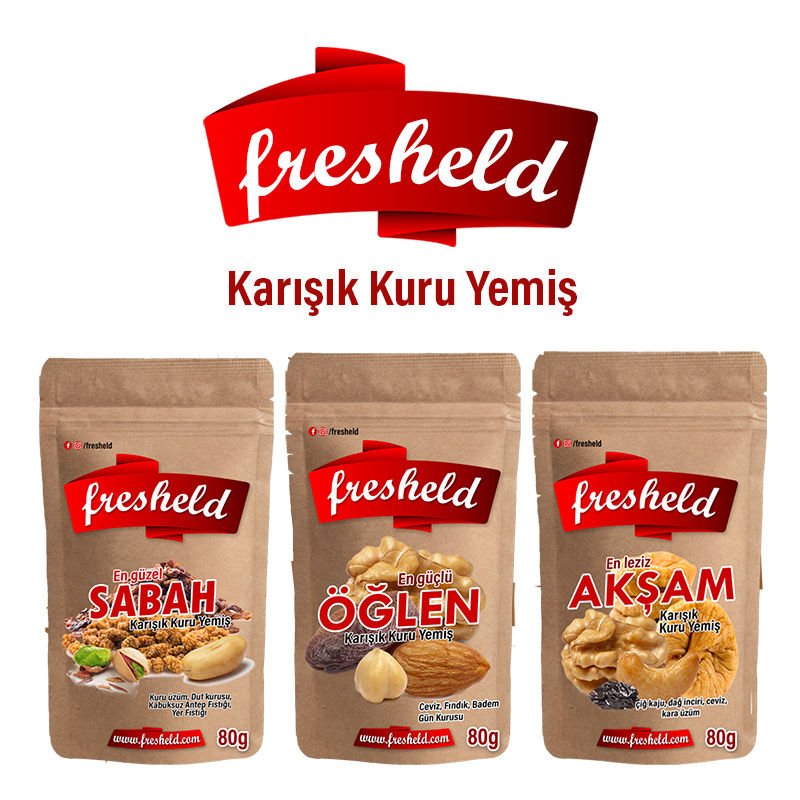 Fresheld Gurme Kuruyemiş Serisi - 3'ü Bir Arada 240gr