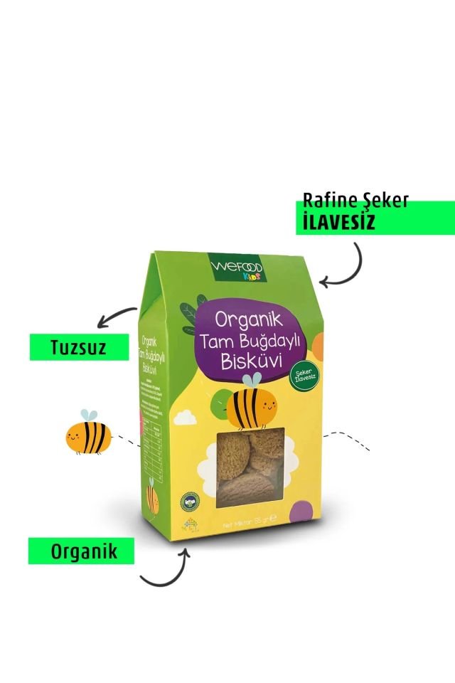 Wefood Kids Organik Tam Buğdaylı Bisküvi 55 gr