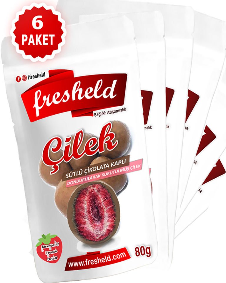 x 6 Paket Sütlü Çikolata Kaplı Çilek 80g