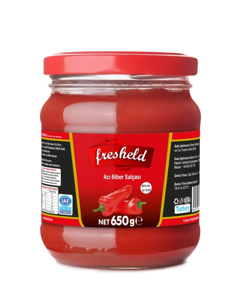 Fresheld x 2 Adet Acı Biber Salçası 650 gr