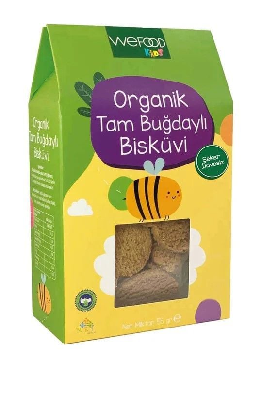 Wefood x 2 Paket Kids Organik Tam Buğdaylı Bisküvi 55 gr