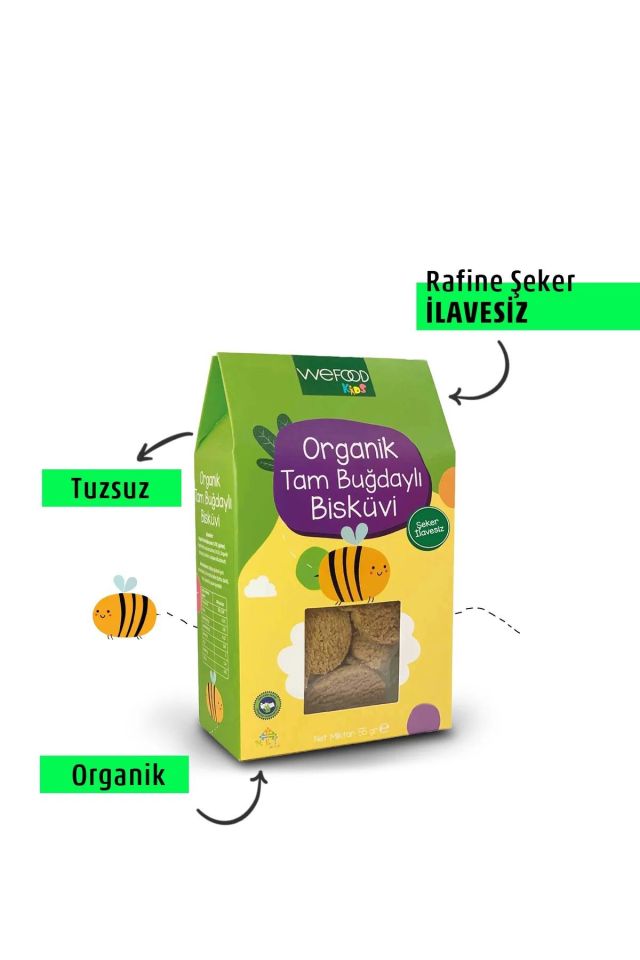 Wefood x 2 Paket Kids Organik Tam Buğdaylı Bisküvi 55 gr