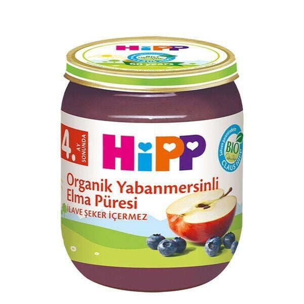 Hipp Organik x 12 Adet Yaban Mersinli Elma Püresi 125gr