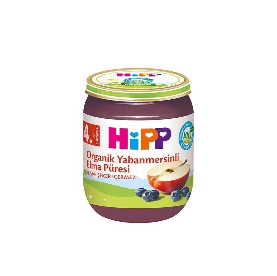 Hipp Organik x 12 Adet Yaban Mersinli Elma Püresi 125gr