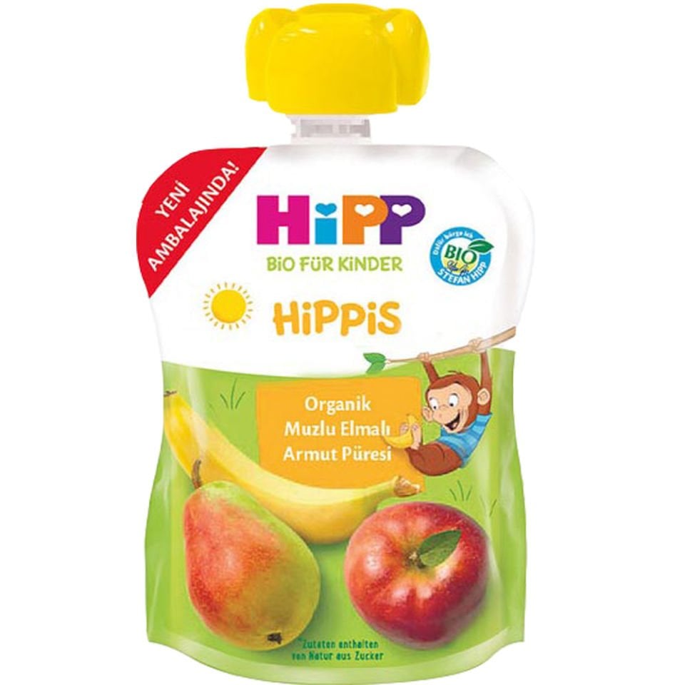 Hipp Organik x 12 Adet Muzlu Elmalı Armut Püresi 100gr
