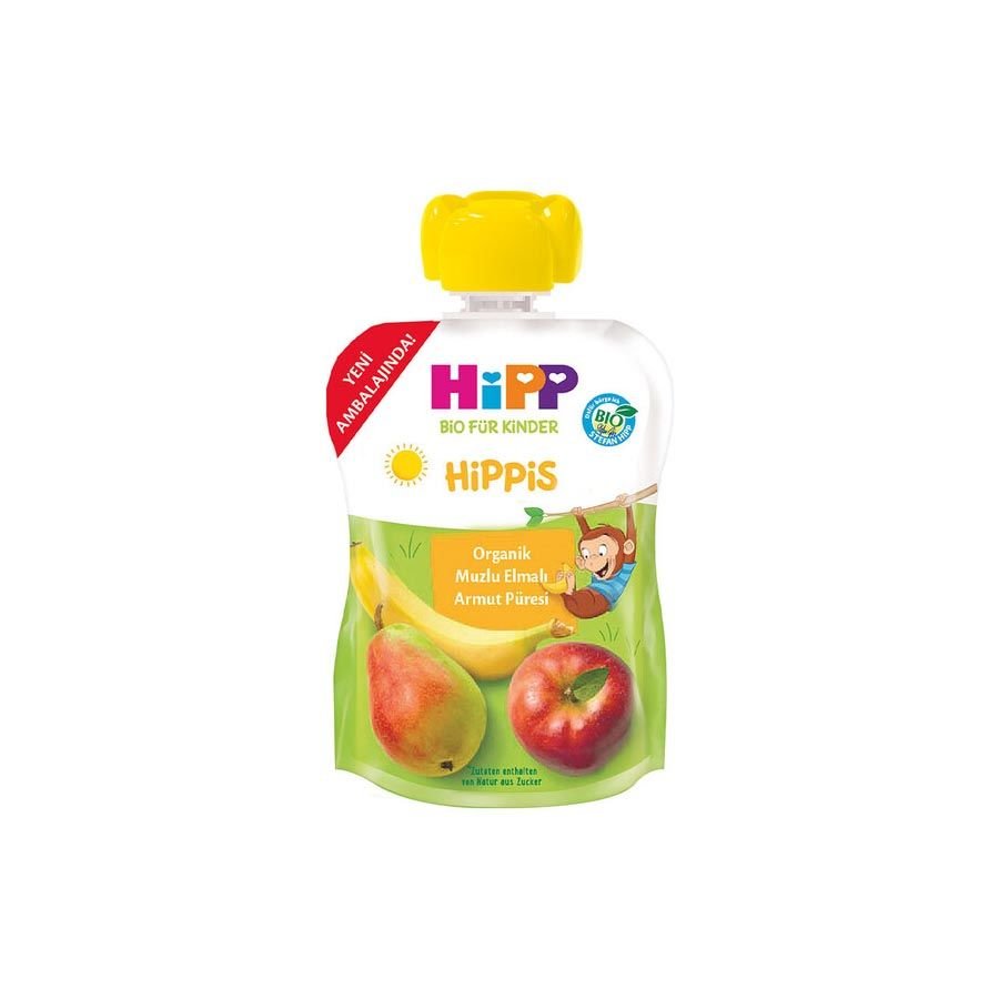 Hipp Organik x 4 Adet Muzlu Elmalı Armut Püresi 100gr