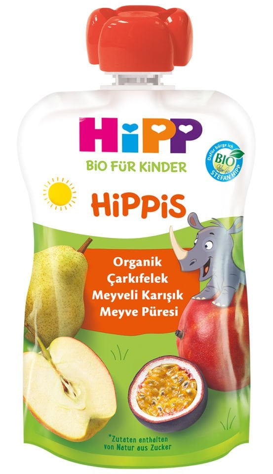 Hipp Organik x 12 Adet Çarkıfelek Meyveli Karışık Meyve Püresi 100gr