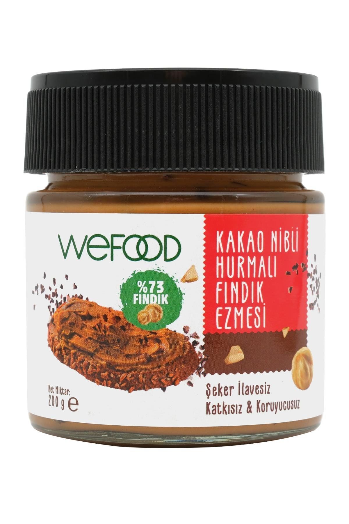 Wefood x 4 Adet Kakao Nibli Hurmalı Fındık Ezmesi 200 gr