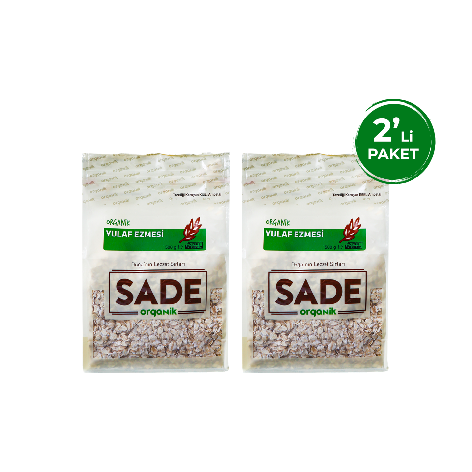 Sade Organik x 2 Paket Yulaf Ezmesi 500g