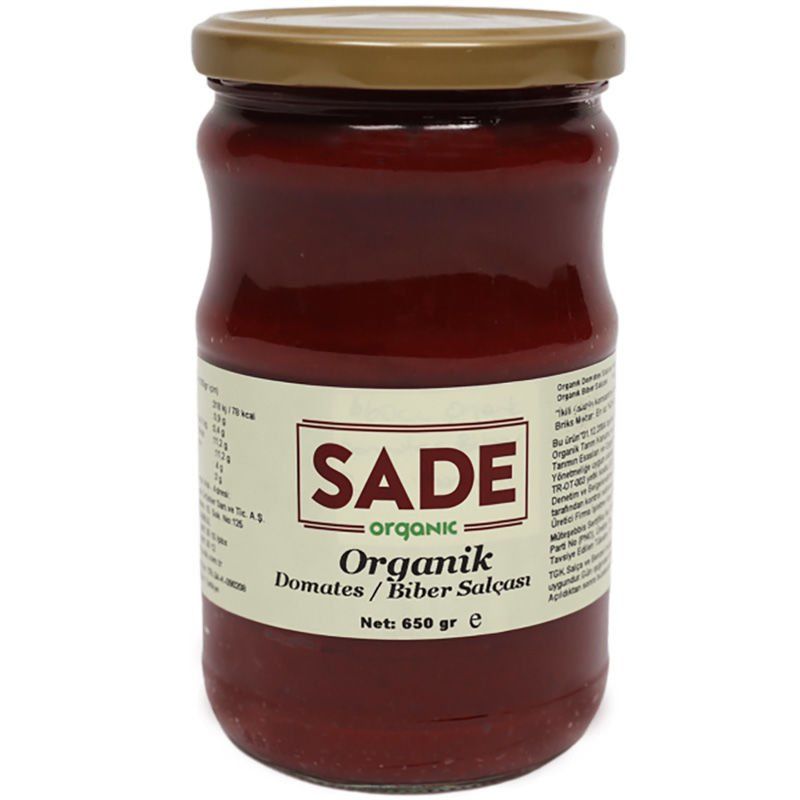 Sade Organik x 2 Kavanoz Karışık Salça (Domates ve Biber) 650 gr