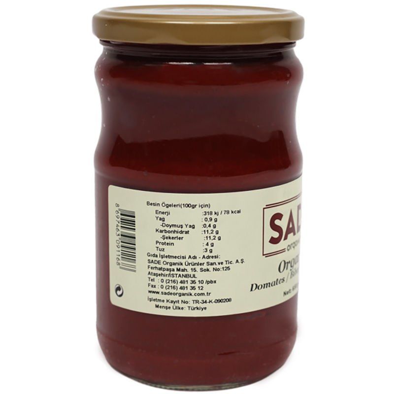 Sade Organik x 2 Kavanoz Karışık Salça (Domates ve Biber) 650 gr