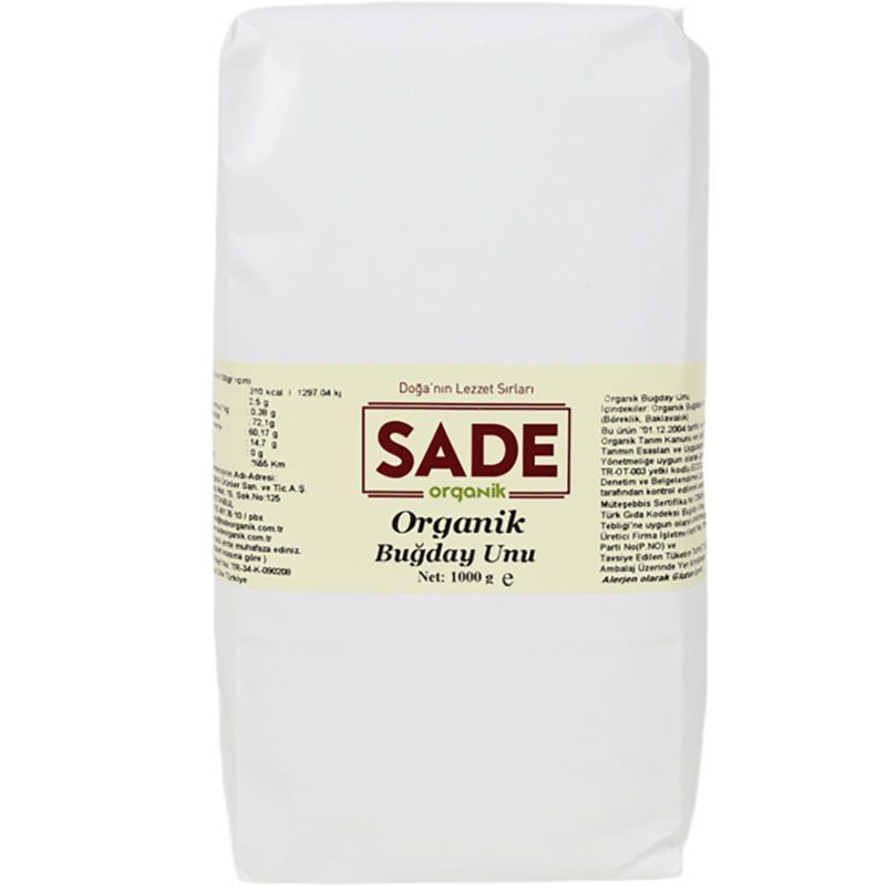 Sade Organik x 2 Paket Tam Buğday Unu 1000 gr