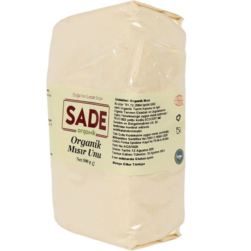 Sade Organik x 2 Paket Mısır Unu 500 gr