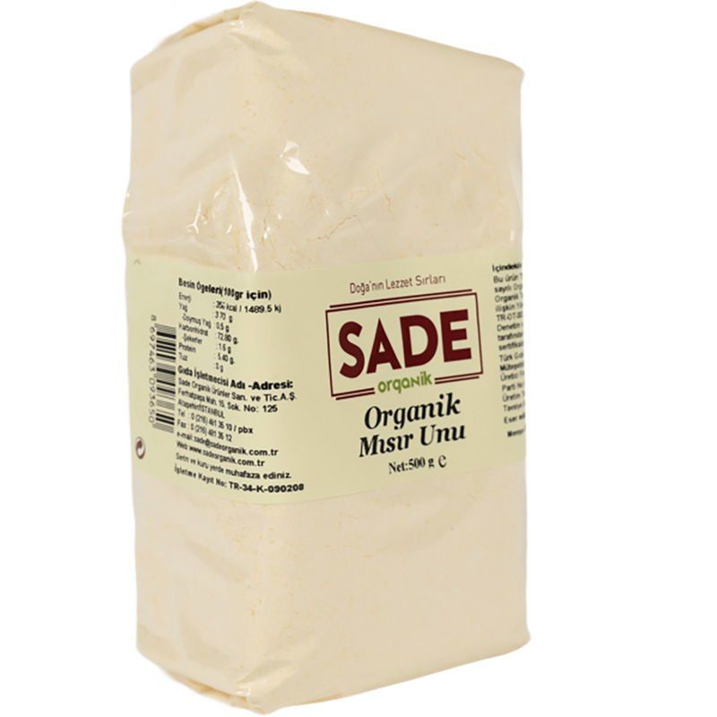 Sade Organik x 2 Paket Mısır Unu 500 gr