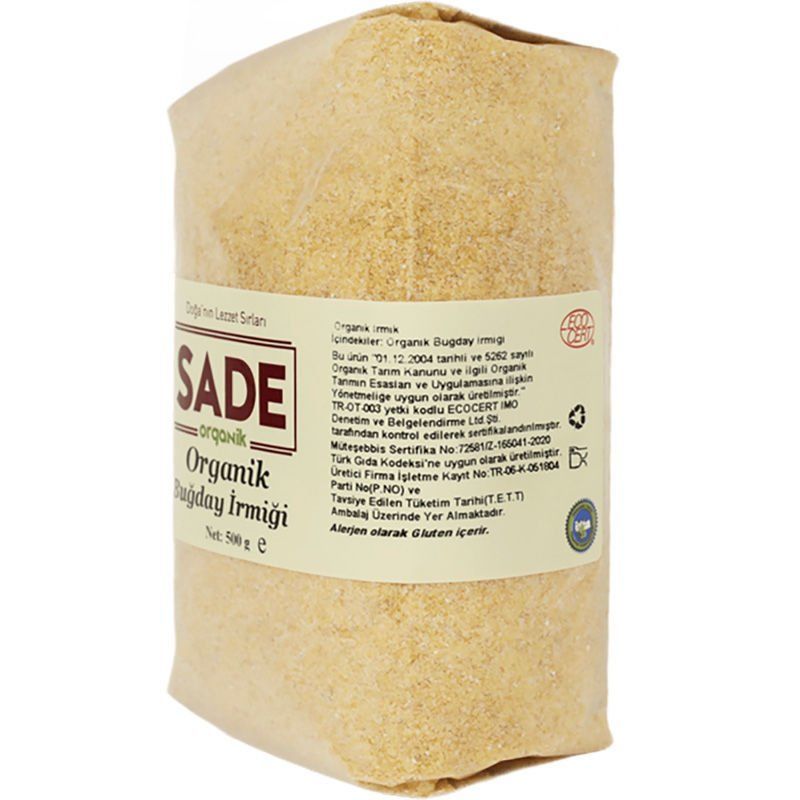 Sade Organik x 4 Paket Buğday İrmiği 500g