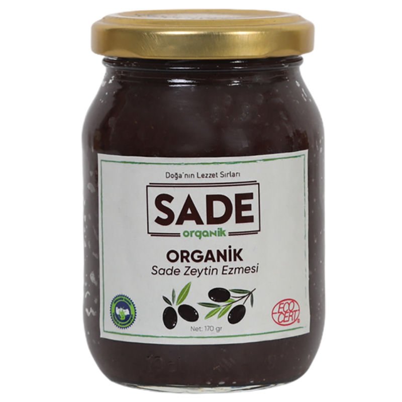 Sade Organik x 2 Kavanoz  Siyah Zeytin Ezmesi 170 gr