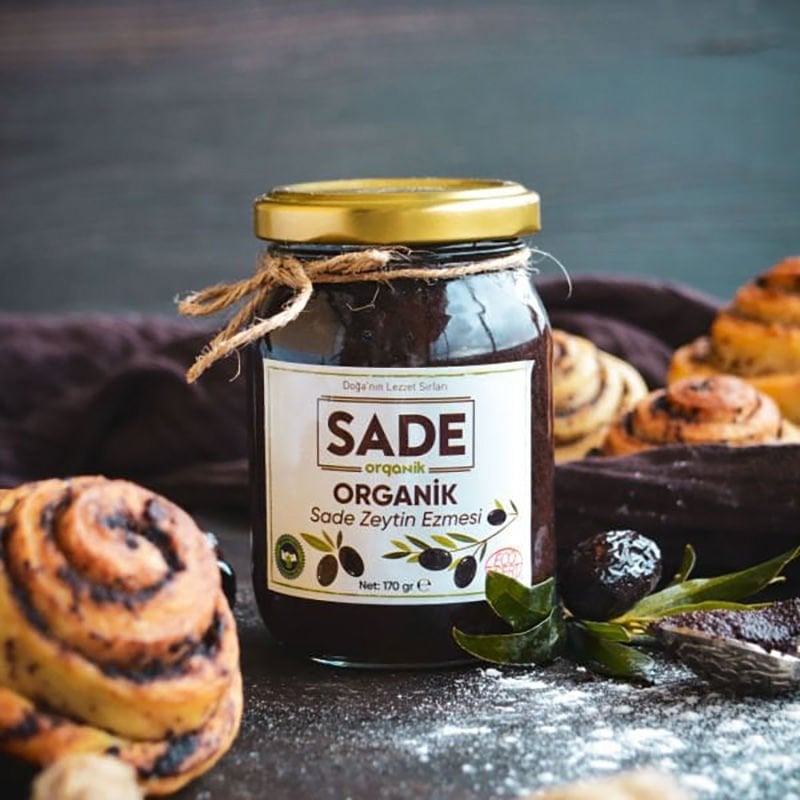 Sade Organik x 2 Kavanoz  Siyah Zeytin Ezmesi 170 gr