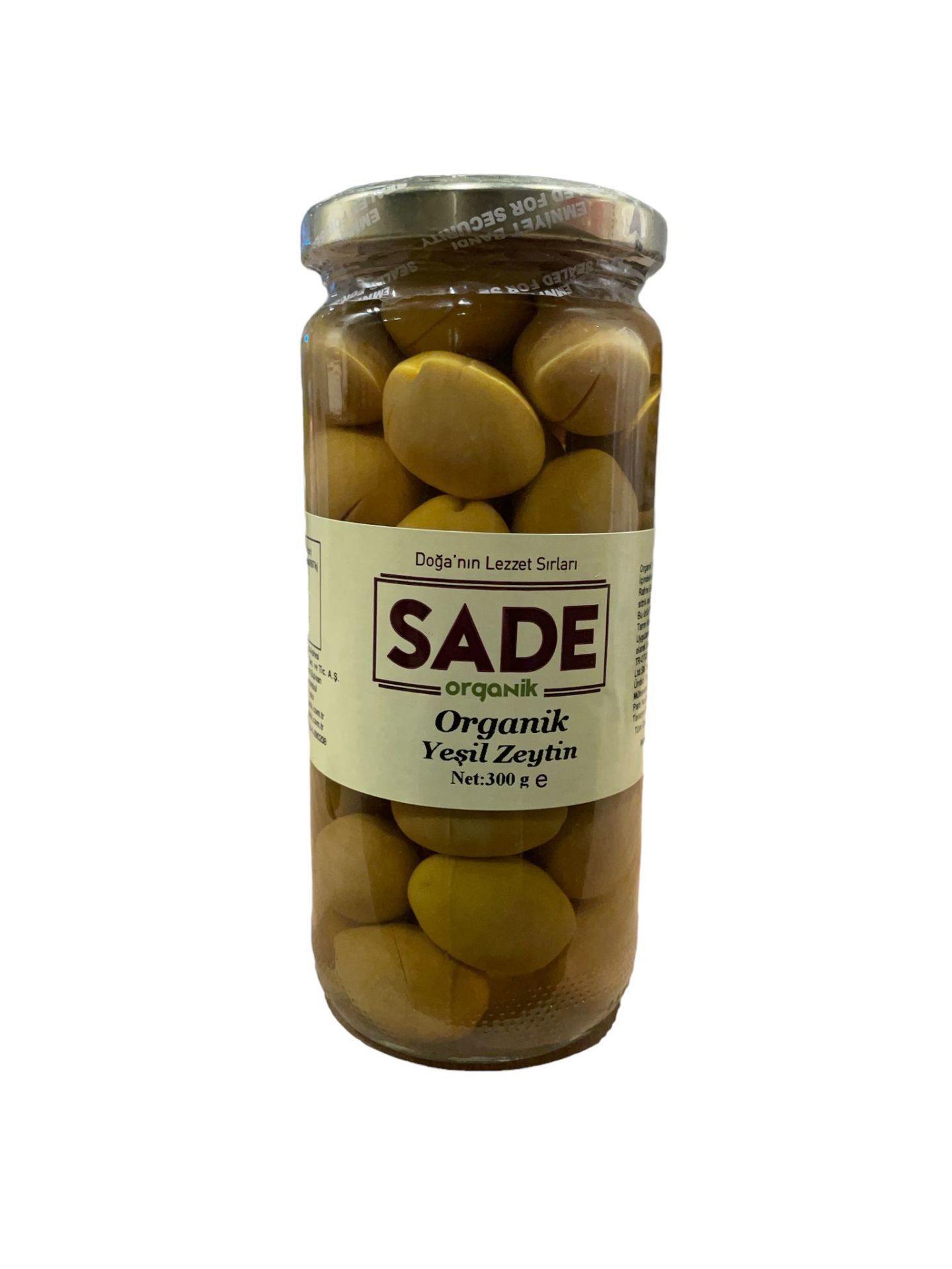 Sade Organik x 2 Kavanoz Yeşil Zeytin 300 GR
