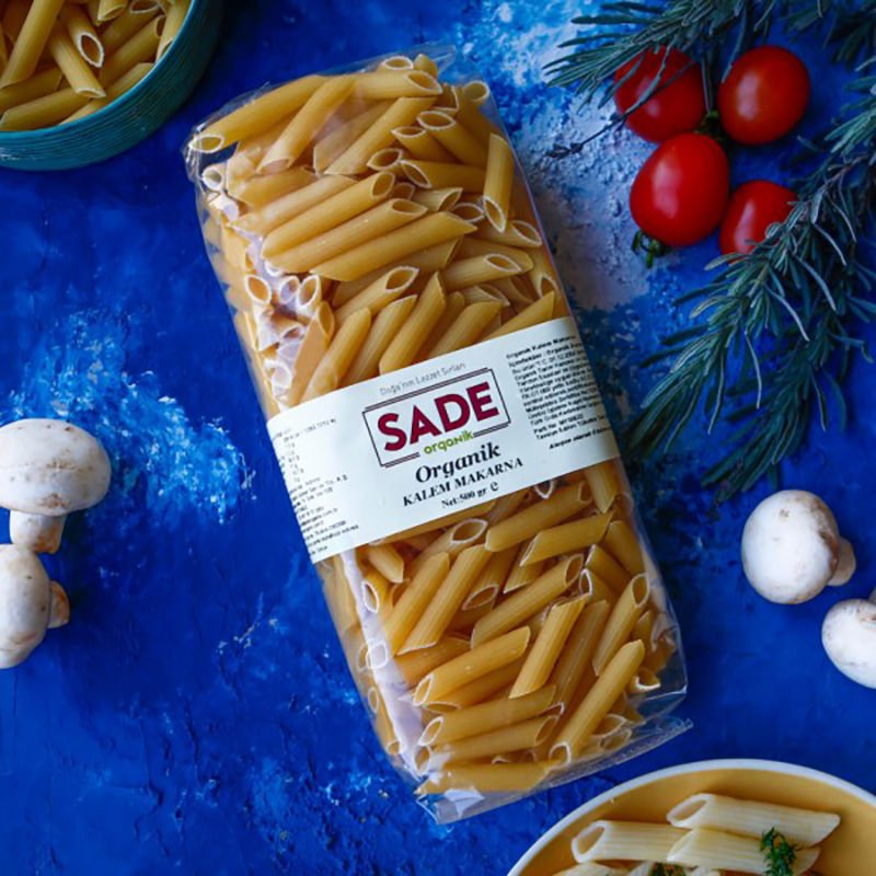 SADE ORGANİK x 2 PAKET KALEM MAKARNA 500 GR