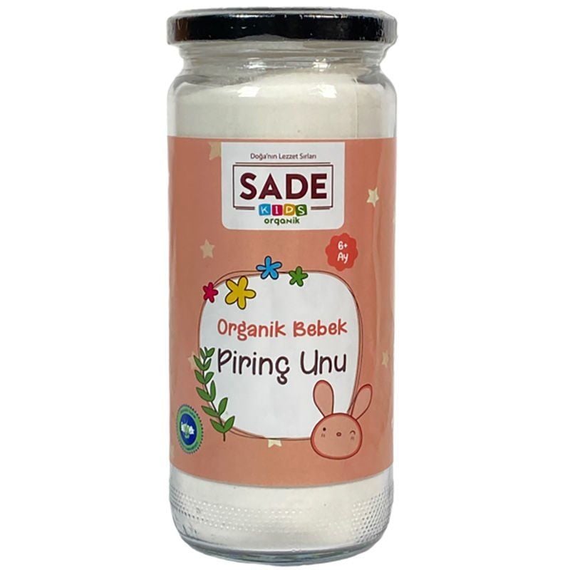 Sade Kids x 4 Kavanoz Organik Bebek Pirinç Unu 320 gr