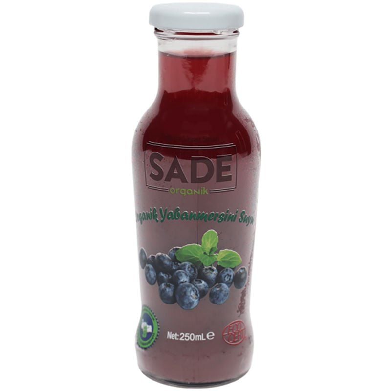 Sade Organik x 4 Şişe Yaban Mersini Suyu 250 ml